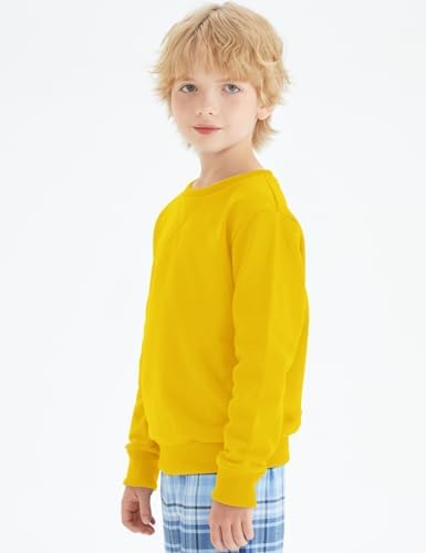 Spring&Gege Youth Basic Sport Crewneck Pullover Sweatshirts For Children（3-14 Years）