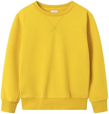 Spring&Gege Youth Basic Sport Crewneck Pullover Sweatshirts for Children（3-14 Years）