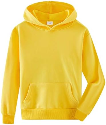 Spring&Gege Youth Solid Classic Hoodies Soft Hooded Pullover Sweatshirts for Children (3-14 Years)