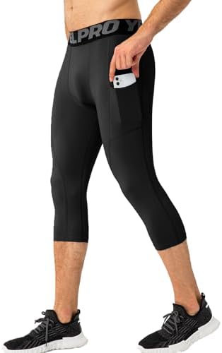 SPVISE 1 or 3 Pack 3/4 Compression Pants Men Athletic Gym Capri Leggings Running Tights Dry Fit Basketball Sports Base Layer