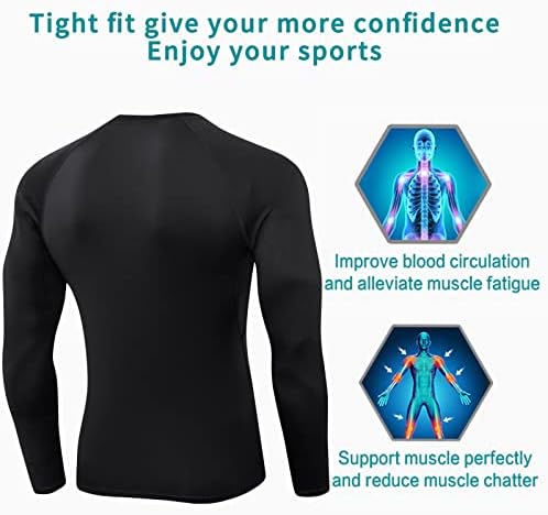 SPVISE 1 Or 3 Pack Men's Compression Shirts Long Sleeve Workout Gym T-Shirt Running Top Cool Dry Sports Baselayer Undershirts