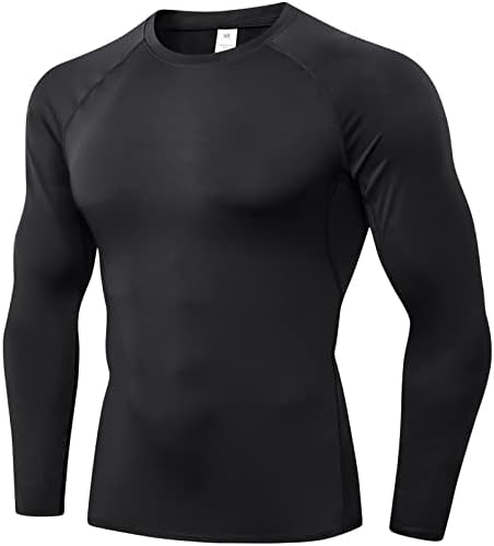 SPVISE 1 or 3 Pack Men's Compression Shirts Long Sleeve Workout Gym T-Shirt Running Top Cool Dry Sports Baselayer Undershirts