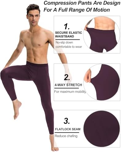 SPVISE Men's Compression Pants Workout Leggings Running Tights Cool Dry Athletic Baselayer Pants For Basketball Yoga Cycling