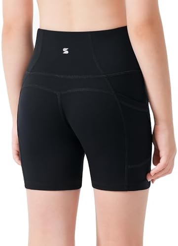 Stelle Girls 3"/4"/8" Bike Volleyball Shorts With Pockets Youth Athletic Yoga Dance Gymnastics Compression