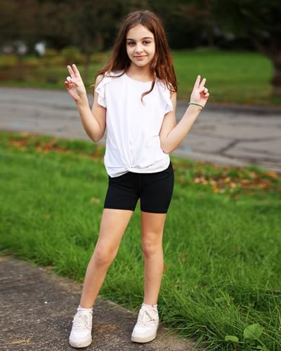 Stelle Girls 3"/4"/8" Bike Volleyball Shorts With Pockets Youth Athletic Yoga Dance Gymnastics Compression