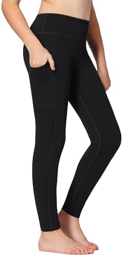 Stelle Girls' Athletic Leggings Kids Dance Running Yoga Pants Workout Active Dance Tights With Pockets