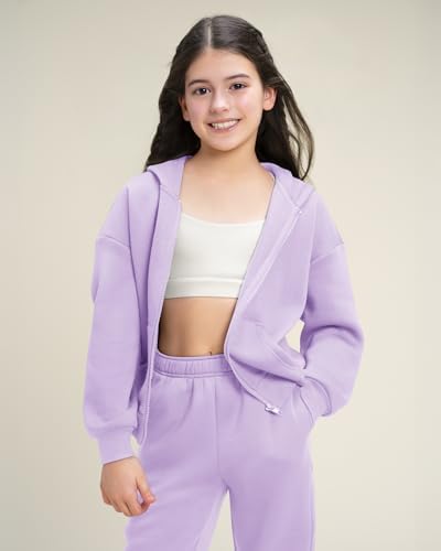 Stelle Girls Athletic Sweatsuit 2 Pieces Sweatshirts And Pant Long Sleeve Zip Up With Pockets Outfits Set