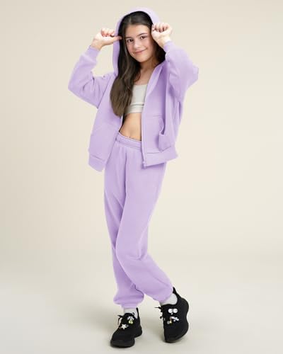Stelle Girls Athletic Sweatsuit 2 Pieces Sweatshirts And Pant Long Sleeve Zip Up With Pockets Outfits Set