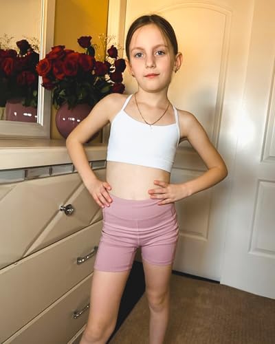 Stelle Girls Sports Bra Training Bra Spaghetti Strap Y Back Bra Yoga Crop Top For Teens Kids