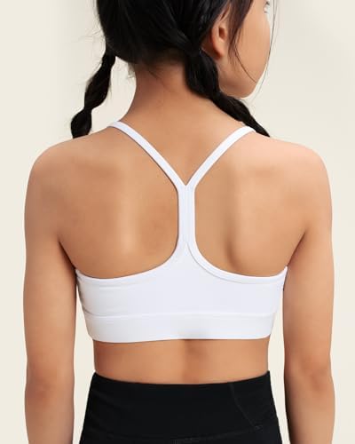Stelle Girls Sports Bra Training Bra Spaghetti Strap Y Back Bra Yoga Crop Top For Teens Kids