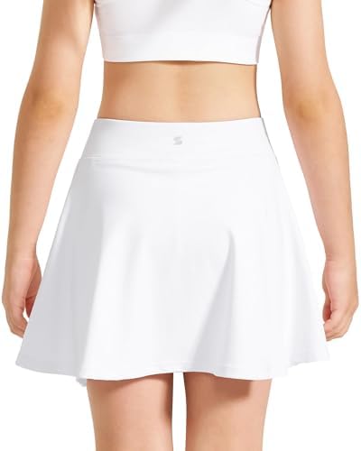 Stelle Girls Tennis Skirts with Pockets Athletic Skorts Inner Shorts High Waisted Sports Golf Running Skirt