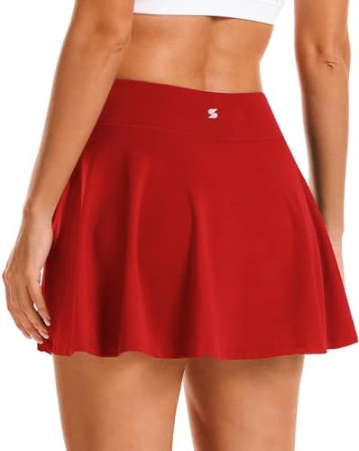Stelle Women's Tennis Golf Skirts High Waisted With Pockets Inner Shorts For Athletic Skorts Sports Running Pickleball