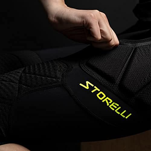 Storelli BodyShield 3/4 Goalkeeper Leggings 2 High-Impact Protection Sweat-Wicking UV-Resistant Athletic Bottoms For Soccer & Heavy-Duty Sports Black Youth Medium