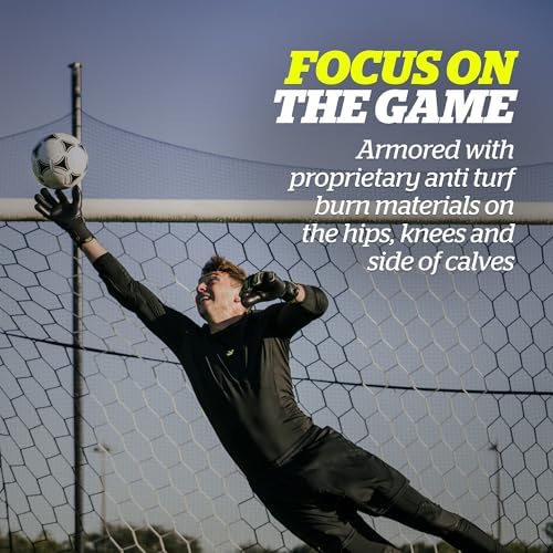 Storelli BodyShield Turf Burn Compression Men's Leggings 2 Soccer Base Layer With Shin Guard Pockets Sports Accessories For Football Baseball Leg Protection Black Extra Large