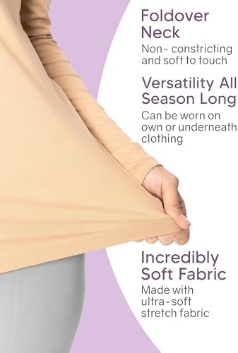 STRETCH IS COMFORT Girl's Oh So Soft Long Sleeve Turtleneck Youth Size 2-16