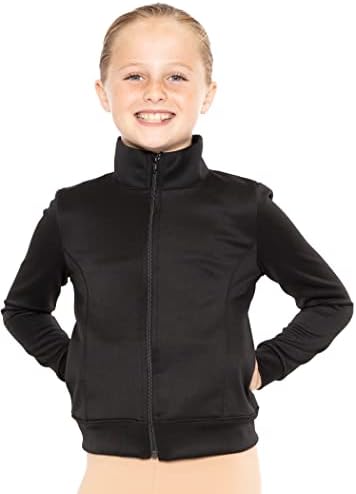 STRETCH IS COMFORT Glitter Gymnastics Jacket Mock Neck Youth Size 4-16