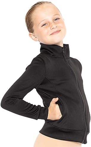 STRETCH IS COMFORT Glitter Gymnastics Jacket Mock Neck Youth Size 4-16