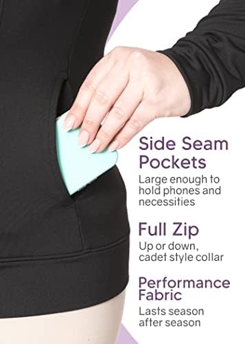 STRETCH IS COMFORT Glitter Gymnastics Jacket Mock Neck Youth Size 4-16