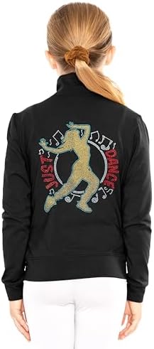 STRETCH IS COMFORT Glitter Live Love Dance Mock Neck Jacket Youth Sizes 4-16