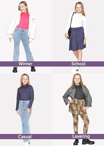 STRETCH IS COMFORT Youth Girl’s Oh So Soft Long Sleeve Mock Neck Top 4-16