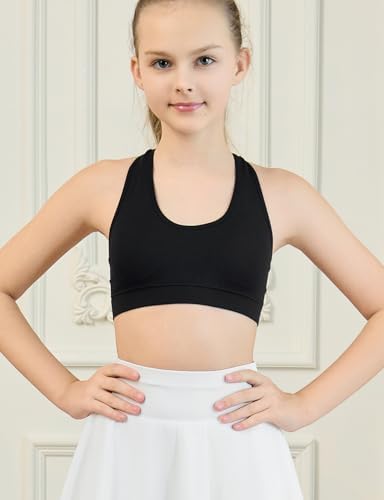 Suekaphin Girls Training Bra Supportive Seamless Sports Bras For Teens Girls With Racerback Removable Pads Pack Of 5