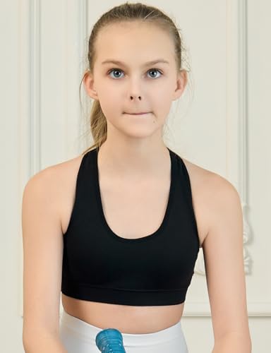 Suekaphin Girls Training Bra Supportive Seamless Sports Bras For Teens Girls With Racerback Removable Pads Pack Of 5