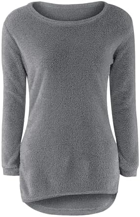 Sweaters For Girls Casual Cute Y2k Crewneck Tops Lightweight Long Sleeve Cozy Fleece Pullovers Kids Fuzzy Sweater