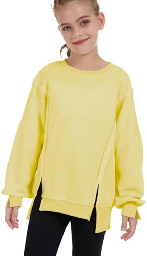 Sweatshirts For Teen Girls Trendy Crewneck Oversized Kids Tops Long Sleeve Cute Fall Clothes