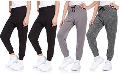 Sweet Hearts Girls Sweatpants - 4 Pack Super Soft Girls Activewear Performance Jogger Pants: Made In USA (Sizes: 5-18)
