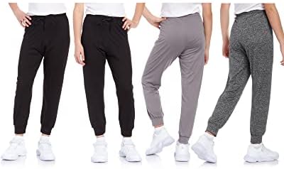 Sweet Hearts Girls Sweatpants - 4 Pack Super Soft Girls Activewear Performance Jogger Pants: Made In USA (Sizes: 5-18)