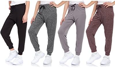 Sweet Hearts Girls Sweatpants - 4 Pack Super Soft Girls Activewear Performance Jogger Pants: Made In USA (Sizes: 5-18)