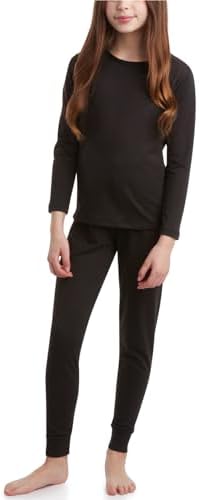 Sweet Hearts Girls Thermal Underwear Set - 2 Piece Fleece Lined Top & Long Johns Thermal Leggings: Made in USA (2T-16)