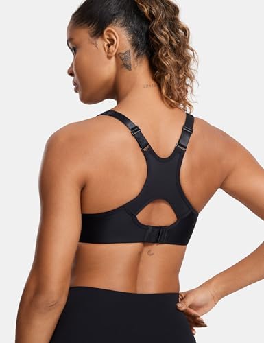 SYROKAN Women's Full Support High Impact Racerback Lightly Lined Underwire Sports Bra