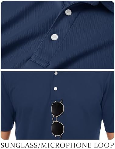 TACVASEN Mens Golf Shirt Dry Fit Mens Polo Shirts Short Sleeve Performance Golf Polos For Men With Collar Work Shirts