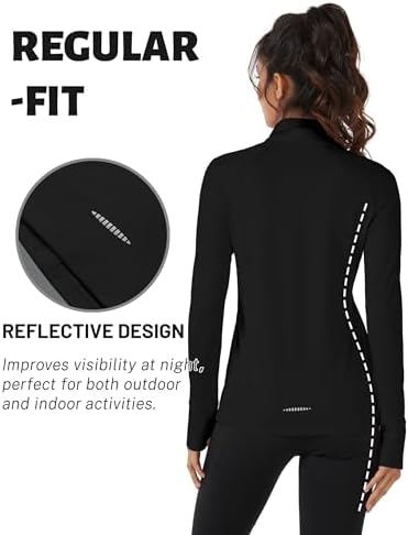 TACVASEN Women's Fleece Pullover Quarter Zip Sweatshirt Thermal Shirts Long Sleeve Athletic Tops