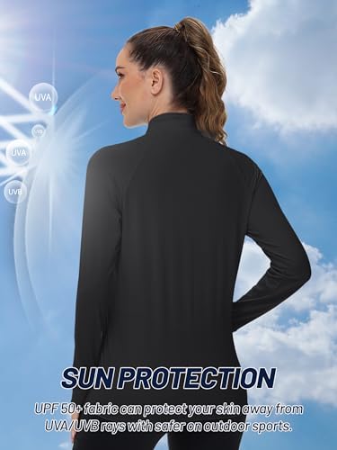 TACVASEN Women's Workout Jackets Lightweight Athletic Jacket Zip Up UPF 50+ UV Protection Long Sleeve Sun Shirt