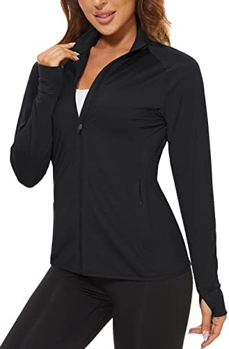 TACVASEN Women's Workout Jackets Lightweight Athletic Jacket Zip Up UPF 50+ UV Protection Long Sleeve Sun Shirt