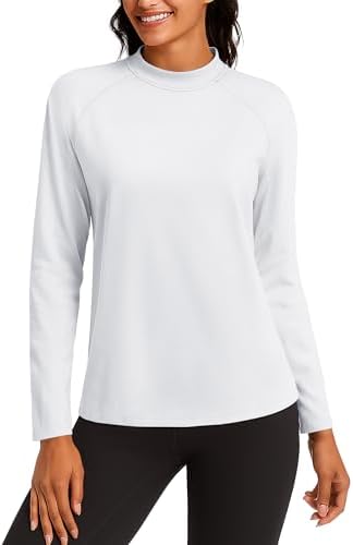 TACVASEN Womens Thermal Fleece Shirt Mock Turtle Neck Long Sleeve Athletic Running Warm Tops Base Layer Cold Weather Gear
