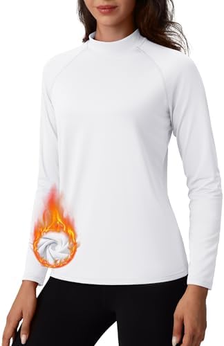TACVASEN Womens Thermal Fleece Shirt Mock Turtle Neck Long Sleeve Athletic Running Warm Tops Base Layer Cold Weather Gear
