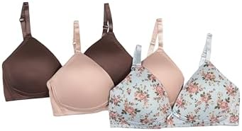 TAHARI Girls' 3-Pack Molded Wireless Bras