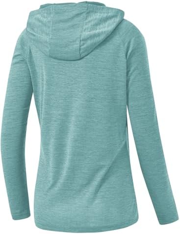 TBMPOY Womens UPF 50+ Sun Protection Hoodie Shirt Long Sleeve Fishing Hiking Outdoor UV Shirt Lightweight
