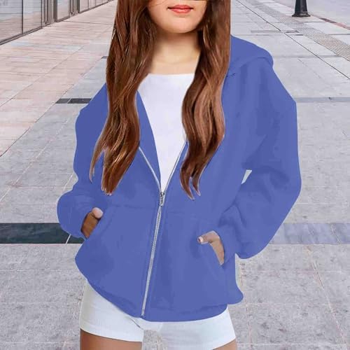 Teen Girls Oversiezd Zip Up Sweatshirts Cute Fleece Kids Hoodies Youth Long Sleeve Fleece Active Sport Jacket Coat