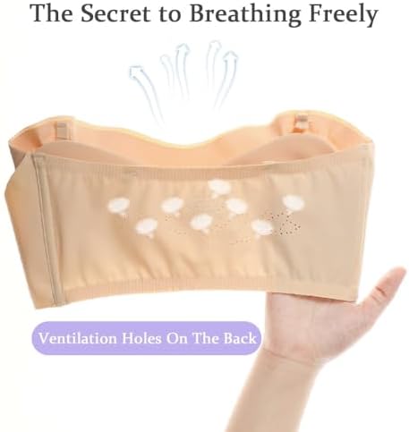 Teen Girls Strapless Bandeau Bra 2 Pack Seamless Underwear Dance Ballet Bralettes For 10-18 Years