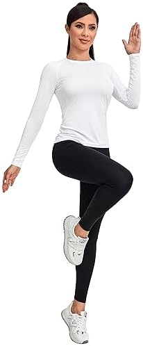 TELALEO 4 Pack Women's Compression Shirt Long Sleeve Performance Workout Baselayer Athletic Top Sports Gear