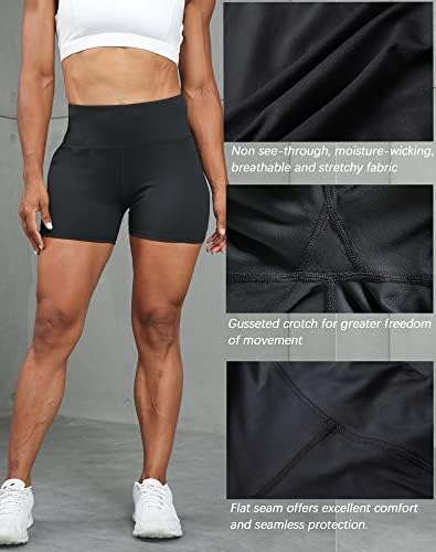 TELALEO 5 Pack 3"/5" Womens Volleyball Shorts Spandex Compression Shorts Workout Performance High Waist Yoga Biker Shorts