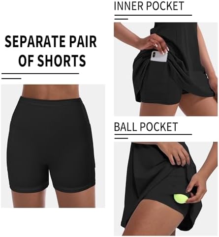 Tennis Dress For Women Tennis Golf Dresses With Built In Shorts And Pockets For Sleeveless Workout Athletic Dresses