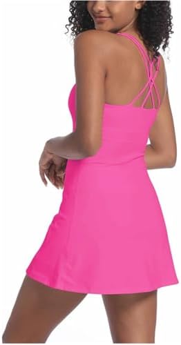 Tennis Dress For Women Workout Dress With Built-in Bra & Shorts Pockets For Athletic Exercise Golf