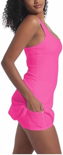 Tennis Dress For Women Workout Dress With Built-in Bra & Shorts Pockets For Athletic Exercise Golf
