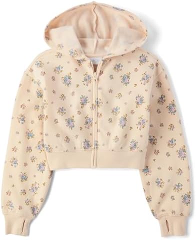 The Children's Place girls Long Sleeve Hooded Fleece Full Zip Up
