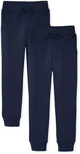 The Children's Place Girls' Uniform Active Fleece Jogger Pants 2-Pack